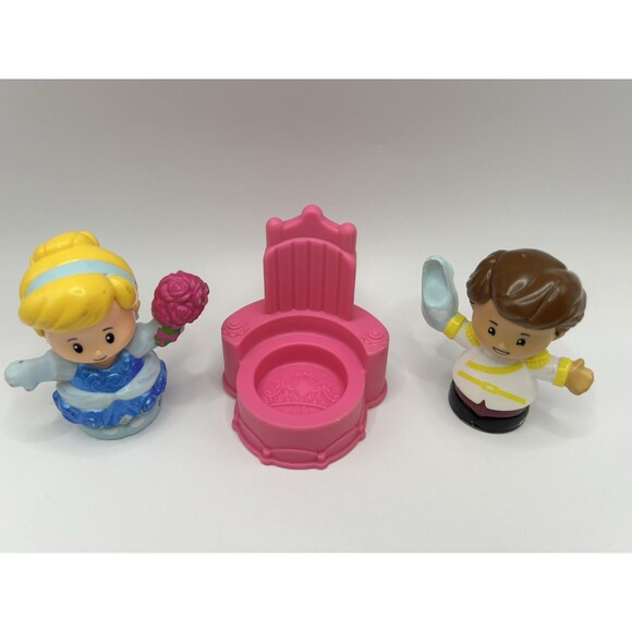 Little People Disney Princess Cinderella And Prince Charming With Pink Chair - Picture 2 of 16